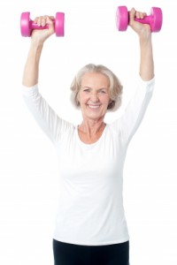 Senior Woman with Dumbbells